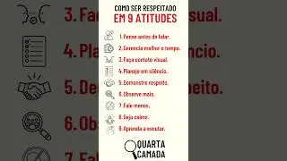 COMO SER RESPEITADO EM 9 ATITUDES  #h&aacute;bitos #respeito #habitos #motiva&ccedil;&atilde;o