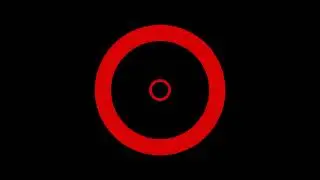 ZWART SCHERM DUBBELE RING RODE RING, DUBBELE RODE CIRKEL RING 1 UUR