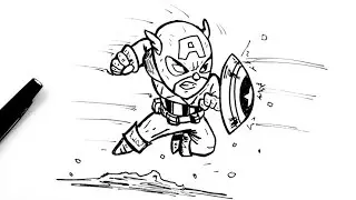Comment dessiner Captain America (Chibi)