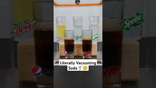 Literally vacuuming the carbonation from Soda🥤 #shorts #science #chemistry