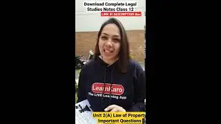 Law of Property Important Ques. | Legal Studies Class 12 | Download Notes (NCERT Solutions) #shorts