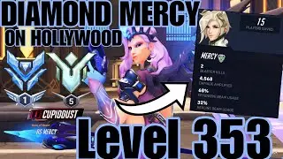 Level 352 Mercy! 🖤Defending on Hollywood Competitive Diamond Mercy Gameplay - Overwatch 2