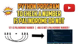 Palindrome Program in Python | How to create a python Program to check palindrome #programming