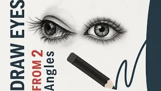 How to Draw Eyes from Two Different Angles | Easy Step-by-Step Tutorial for Beginners #arttutorial