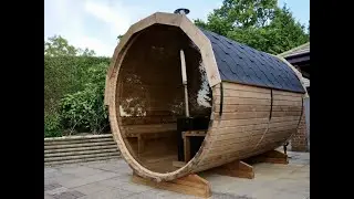 Beautiful Wood Fired Sauna Panoramic Glass Window | by Baltic Hot Tubs