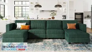 Belffin Modular U Shape Couch with Storage Ottoman Corduroy Sectional Couch Review