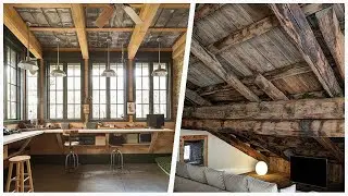 75 Rustic Gray Floor Family Room Design Ideas You'll Love ✅