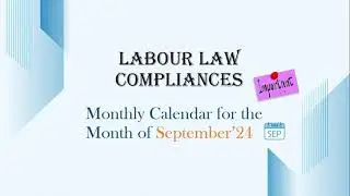 Monthly Labour Law Compliance Calendar - September 2024