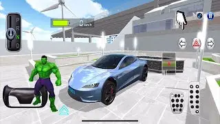 New EV Car Tesla Roadster Charging in Villa - 3D Driving Class Simulation - Android Gameplay