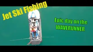 Insanely calm water jet ski trip with dolphins, catching fish and squid