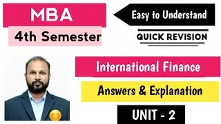 International Finance Unit 2 Quick Revision MBA 4th Semester IV Sem Marketing Important OU PU