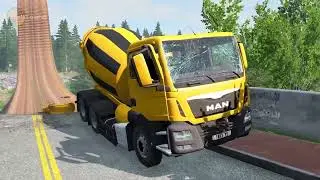 Trains vs Loop Bridge, but The Floor is Lava 😱 BeamNG.Drive