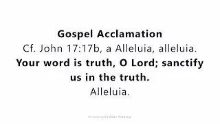 04 June 2025 Catholic Mass Bible Reading