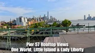 Breathtaking NYC Rooftop: Pier 57 Views of One World & Lady Liberty | Sunset Walk