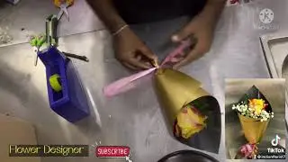 How to flower bouquet Making.#FlowerDesigner🌷Indian florist