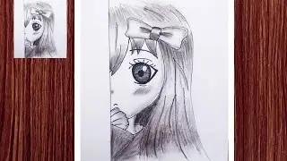 How to Draw a Cute Anime Girl with a Hair Bow &ndash; Easy Pencil Sketch for Beginners.