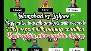 LAH vs ISL dream11 Today, ISL VS LAH Dream11 Team, LAH Vs ISL Dream11 17th T20 LQ vs IU Fantasy PSL