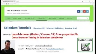 Selenium Video 07 - Use Multiple Browsers firefox, Chrome, IE - Cross Browser Testing in Selenium