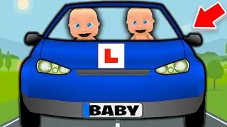 Baby Learns To DRIVE A CAR 100 Times...
