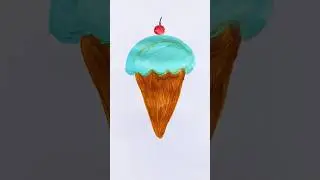 Icecream Cone🍦 Acrylic painting for kids #icecream #cone #art #painting #trending