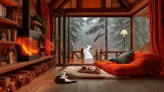 Calming Winter Sleep Sounds | Winter Night Comfort with Fireplace for Deep Relaxation, Ease Stress