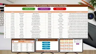 Technology IT Customer Experience Calendar in Excel