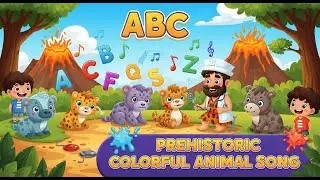 ABC Prehistoric Colorful Animal Song  Sick Animals   Caveman Doctor  Colors  ABCs Song For Kids