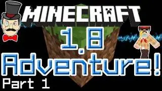 Minecraft 1.8 Adventure PART 1! Skeleton VS Skeleton! Exploration & Night Zombies!