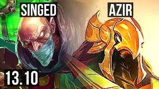SINGED vs AZIR (MID) | Rank 2 Singed, 8/1/18, Dominating | KR Challenger | 13.10