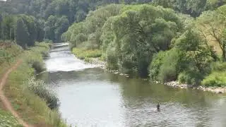 (5)Big views out of a train alongside Lahn River/Zugfahrt Weilburg - Aumenau RB45 Summertime Germany