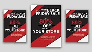 Black Friday Sale flyer Design in Adobe Illustrator CC 2018 | Bannar Poster Leaflet Design