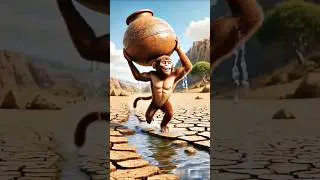 A Farmer and a Monkey Build a Tree House 🐒🌳 #monkey #kisan #kids #ai #viral #cartoon #hearttouching