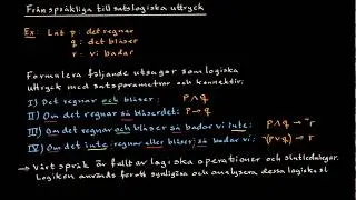 Logik: Från språkliga till satslogiska uttryck