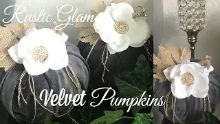 Rustic Glam &ldquo;Velvet&rdquo; Pumpkins || Glam Fall Home Decor