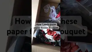 How I pack my paper flower bouquet arrangements for delivery #packanorderwithme #paperflowerbouquet