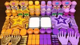 GOLD vs PURPLE!! Mixing Random Things into GLOSSY Slime!! Satisfying Video #11