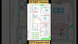 35' X 65' House Plan | 35 by 65 home Plan | Map with 2BHK Parking| Latest Map #viral