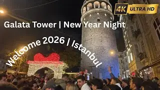Happy New Year Night 2026 at Galata Tower | Istanbul Celebration 4K