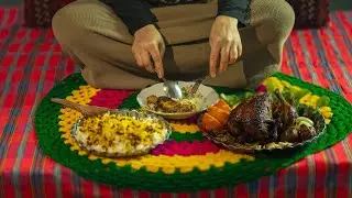 Stuffed Chicken in the Rain | Rural Cooking on a Winter Day