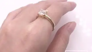 18K yellow gold ring 1ct princess cut white moissanite diamond