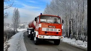 Jelcz 417 + Cysterna  z OSP KSRG Skołyszyn alarmowo do pożaru