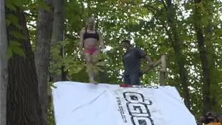 Jolene Van Vugt on the slide at Travis Pastrana's House