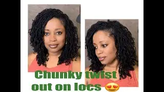 Chunky twistout on locs.  My first time trying a twistout on locs.