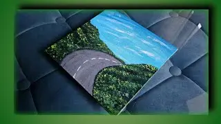 Hill Scenery Drawing Watercolor/ Hill Painting Easy/ Road Painting On Canvas #art #nature