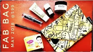 Fab Bag May 2018 | Serum + Eyeliner + Lipstick + Sunscreen etc | Unboxing & Review | *Giveaway open*