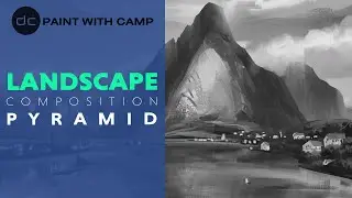PYRAMID composition drawing easy / landscape environment / digital painting timeslape