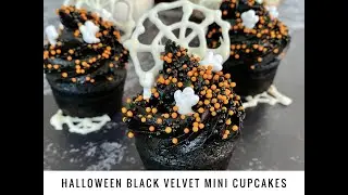 🎃Halloween Black Velvet Mini Cupcakes👻