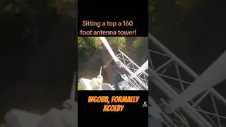 Hanging out on top of a 160 foot high radio antenna tower! #towerclimb #tower climbing #climber #qrz