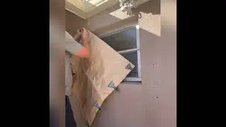 Deploying hurricane fabric( astroguard) panels.