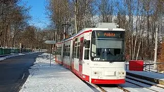 Tram Zwickau | Mitfahrt auf der Kompl. 4 Von Klinikum bis Pölbitz im GT6M